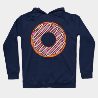 Orange Donut with Pink and White Frosting Hoodie